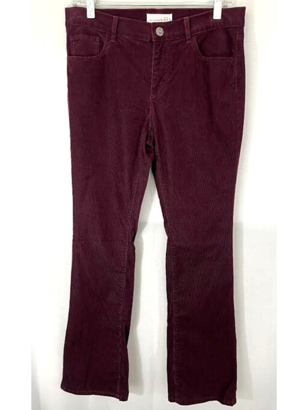 Ann Taylor Loft Corduroy Pants, Size 6, Modern Boot Cut, Wine Color, 29.5 Inseam